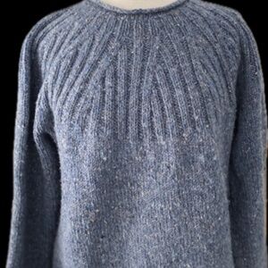 Handmade knitted Heather Blue Sweater
